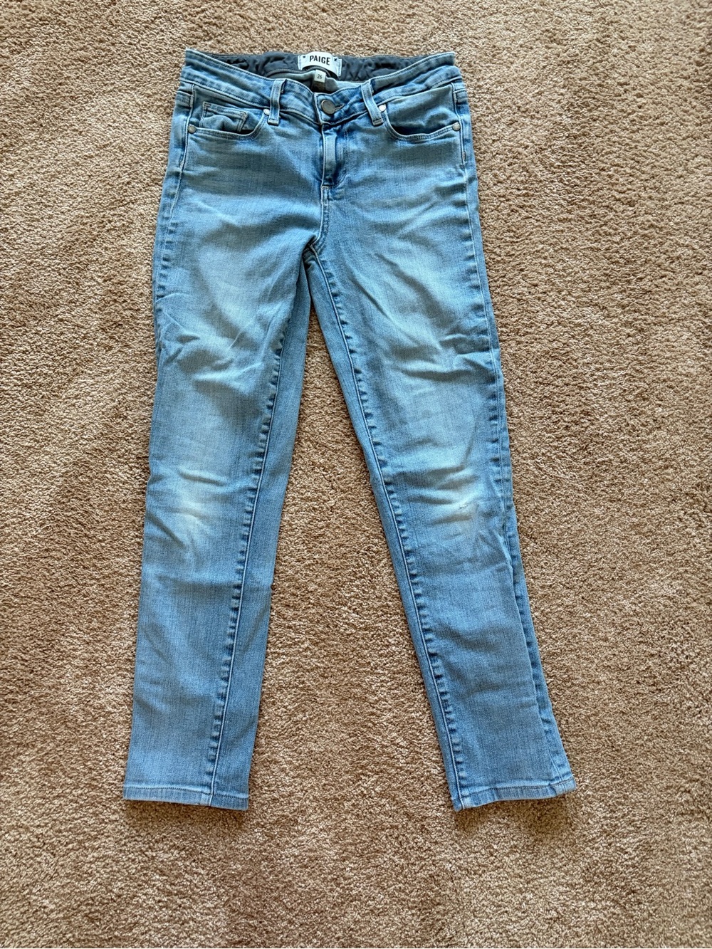 PAIGE Skyline Ankle Peg Light Wash Denim Jeans